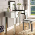 Mirrored Vanity Table with 2-Drawers Lift-Up Top