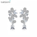 LUOTEEMI European Designed Popular Luxury Diamond Fancy Woman Bohemian Trending Wedding Earing 2023 Zirconia Jewelry Earring