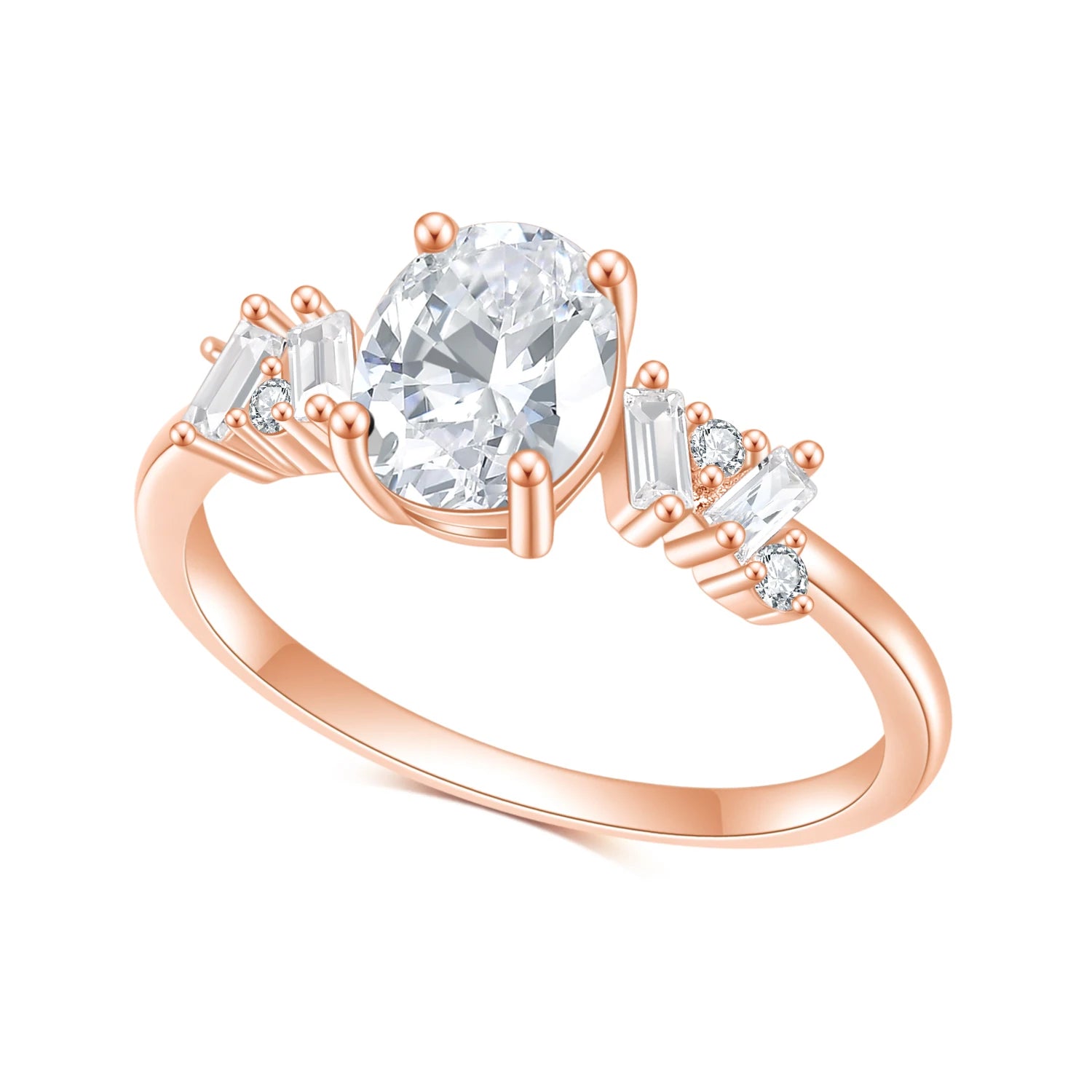 OL0918 Abiding Luxury Design Gold Plated 925 Sterling Silver 6x8 Big Moissanite Diamond Stone Ring Designs for Women
