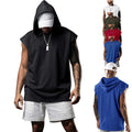 100% Polyester Plain Blank Mens Fitness Workout Gym Sport Tank Top Men's Oversized Sleeveless Hoodies