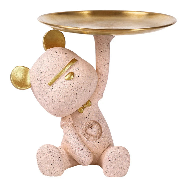 Wholesale Functional Storage Violent Bear Key Storage Box Door Entrance Living Room Jewelry Tray Resin Statue Violent Bear Tray