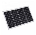 High Efficiency 40W Monocrystalline PERC Solar Panel Kit Silver Black Aluminum Frame 24.4% Efficiency for Street Flashing Lights