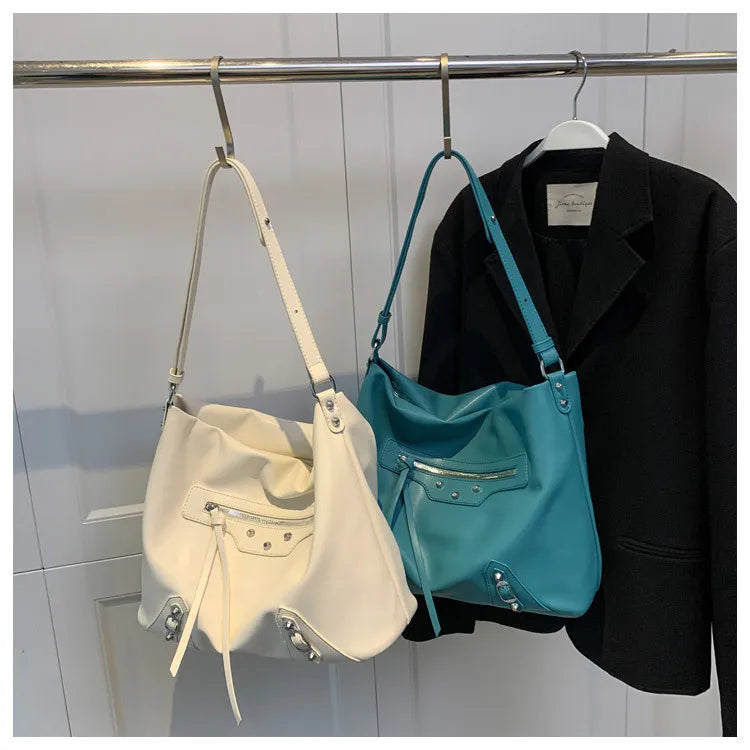 Solid Color PU Leather Stone Pattern New Fashion Casual Tote Handbag Zipper Single Handle Women Polyester Lining Wholesale Low