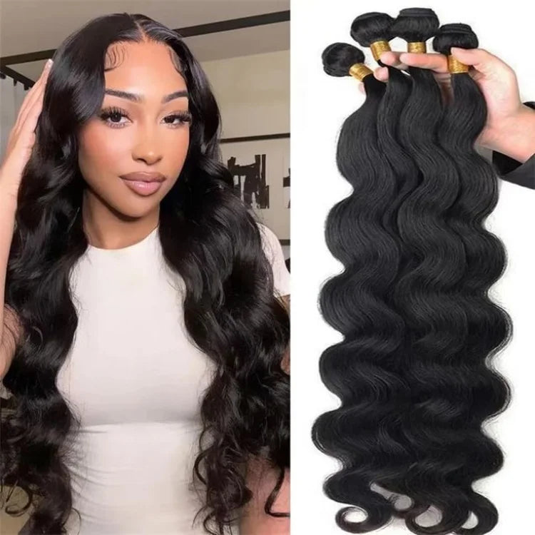 12A Human Hair Bundles 20 22 24 26 Inch Body Wave Bundles Human Hair 100% Unprocessed Brazilian Virgin Hair Natural Black