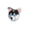 S925 Silver Husky Dog Loose Beads Animal Drop Oil Bracelet Beads Accessories BSC191 MegaBDM