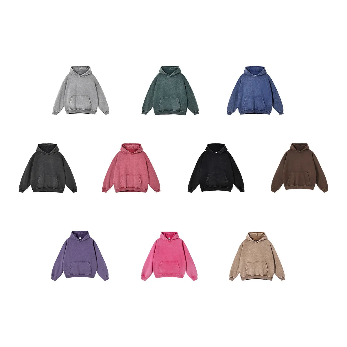 Custom 420Gsm Oversized Cotton Pullover Vintage Stone Acid Washed Hoodie for Men Pocket Autumn Solid Plain Dyed Techniques