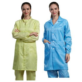 H-1104 100D Stripe Anti-Static ESD Robe Cleanroom Clothes Safety Clothing ESd Smock Sterile Type 2 Protection Comfortable