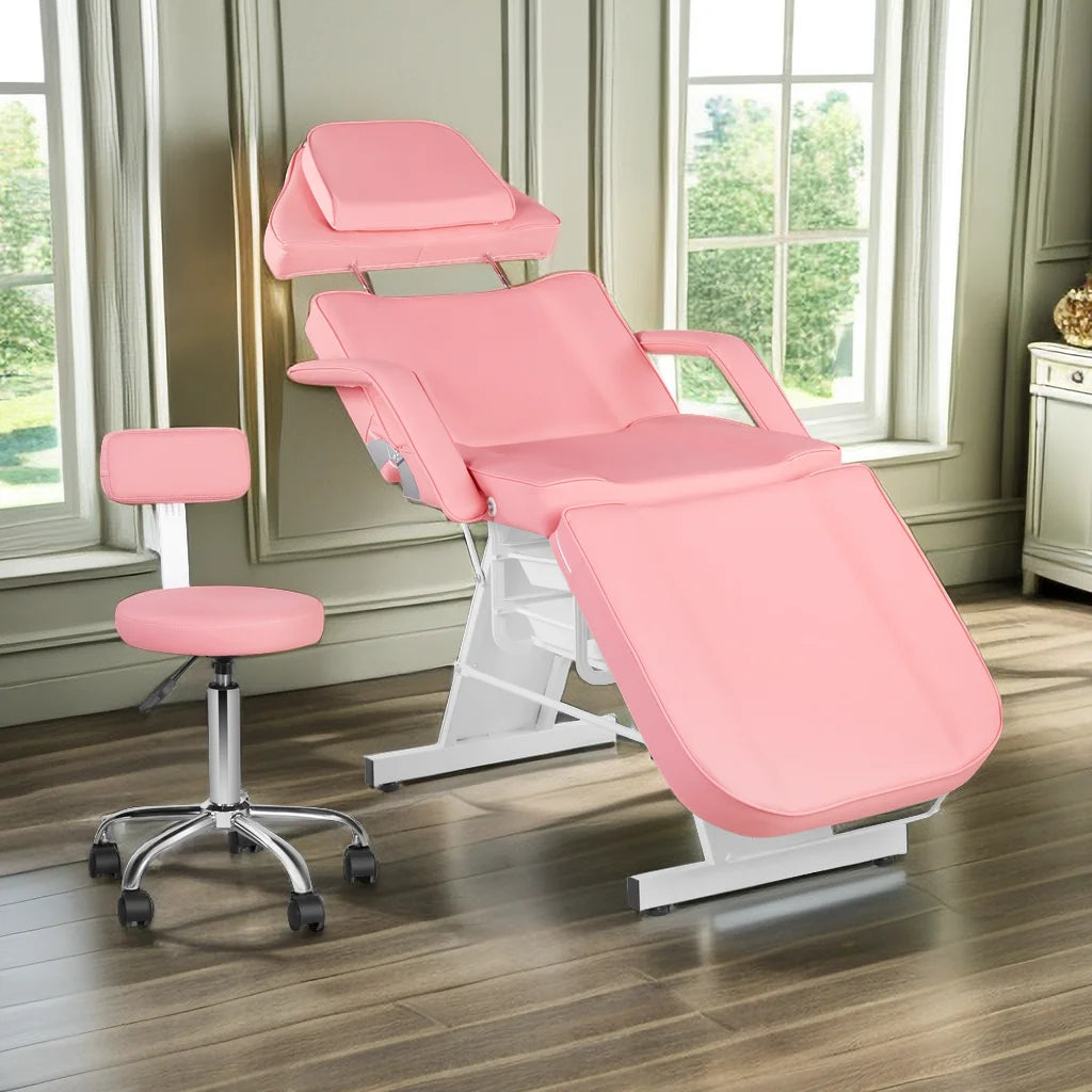 New Design Adjustable Foldable Beauty Bed Saddle Chair Storage Box for Salon Spa Massage Table Warehouse Bedroom Use PU Leather