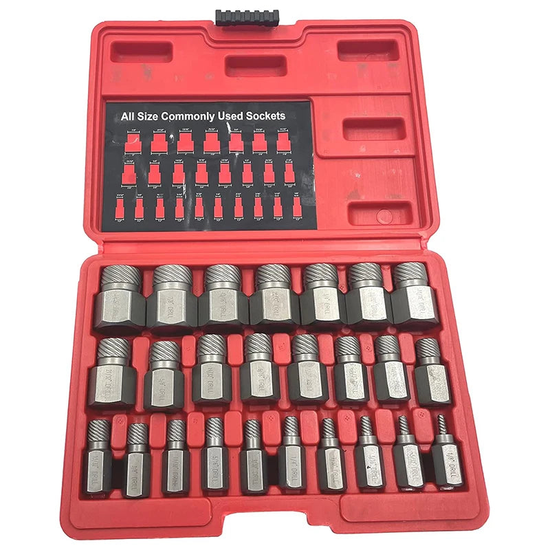 25 Pieces Hex-Head Multi Screw and Bolt Extractor Set 1 Pieces