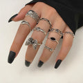 VKME Vintage Rose Flower Ring Set for Women Jewelry