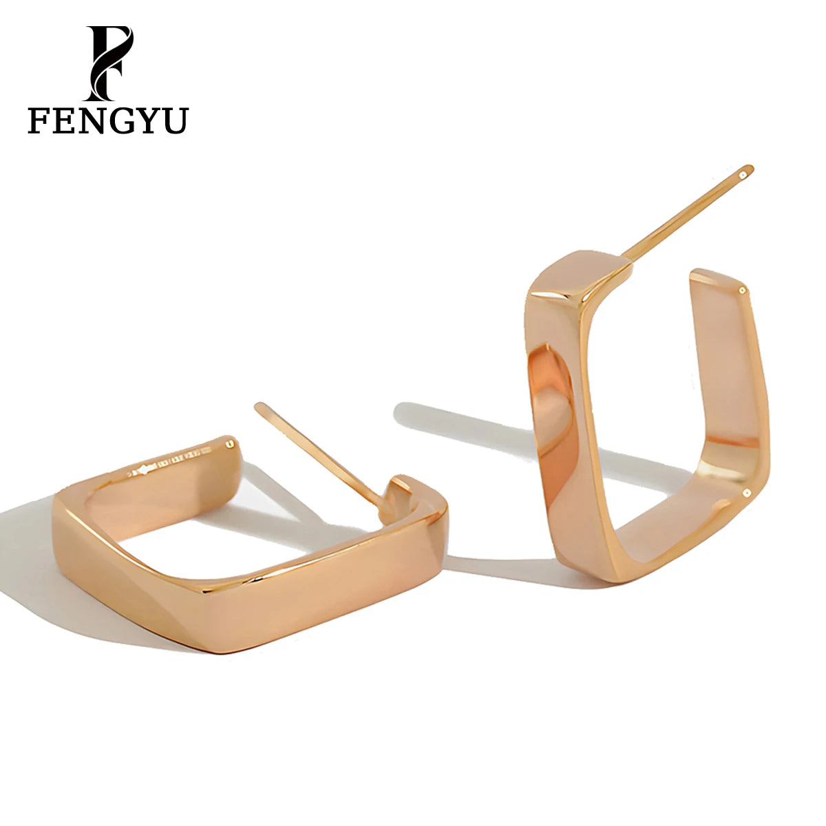 Simple Irregular Geometrical Square Hoop Stud Earrings Women 925 Sterling Silver Fashion Earring Custom Fine Jewelry Wholesale
