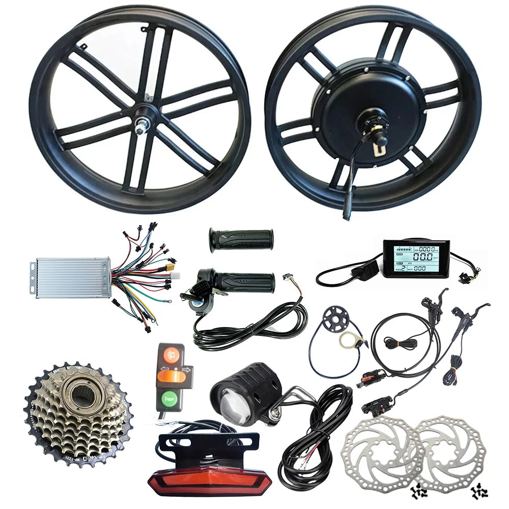 20 20x4.0 20x4 Inch Gearless 48V 60V 72V 1000W 1500W Fat Tire Rear Wheel Hub Motor Electric Bicycle E Bike Conversion Kit MegaBDM
