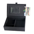 Customized Design  Office Desk Boxes Decorative Large Black Leather Storage Box