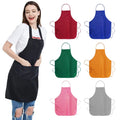 Adjustable Custom Print Logo Design Cotton Polyester Pure Color Black Cooking Food Man Women Garden Bib Chef Kitchen Apron