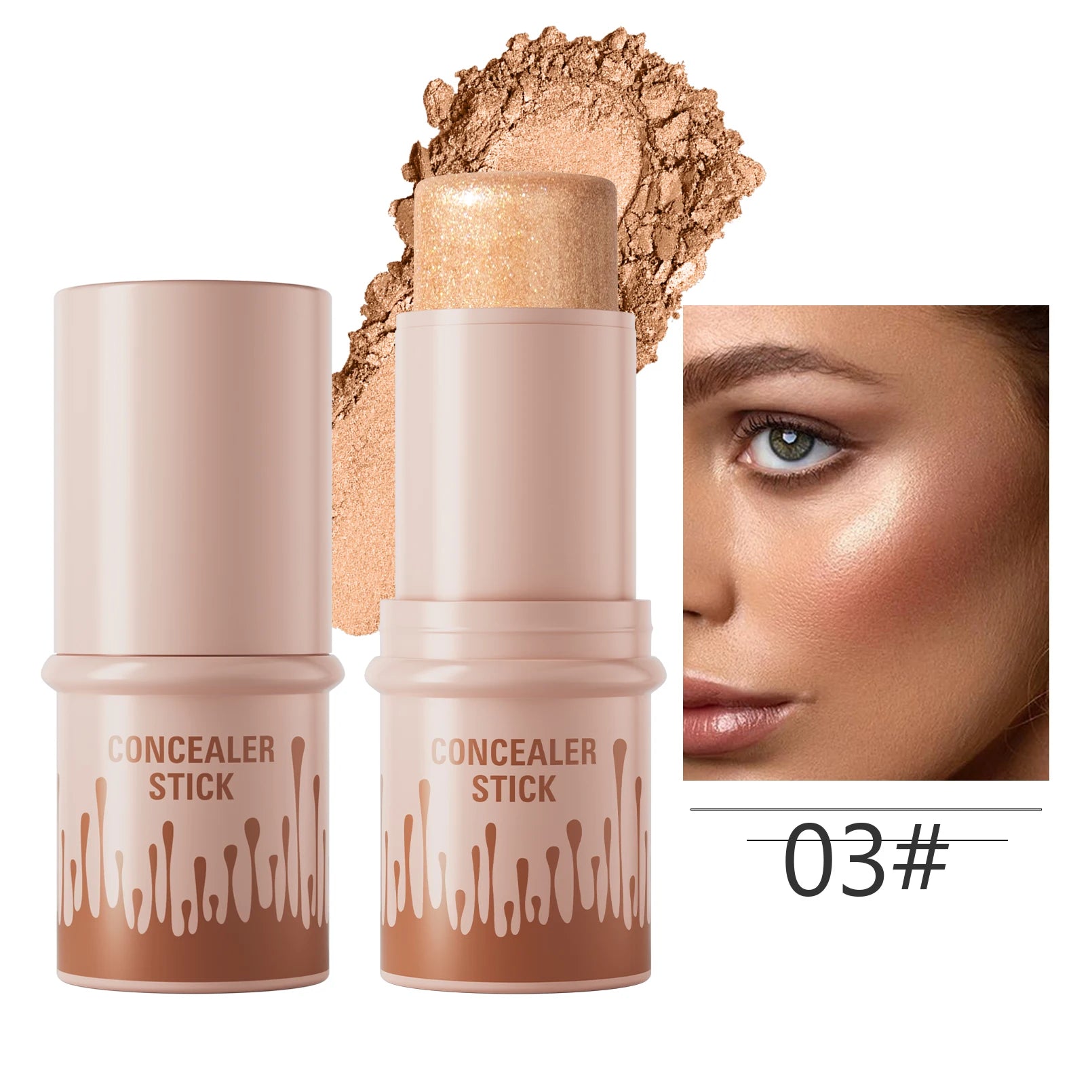 Private Label Matte Finish Blusher for Light Skin Tone Waterproof Lip Eye Cheek Tint Stick with Sunscreen Deep Skin Features