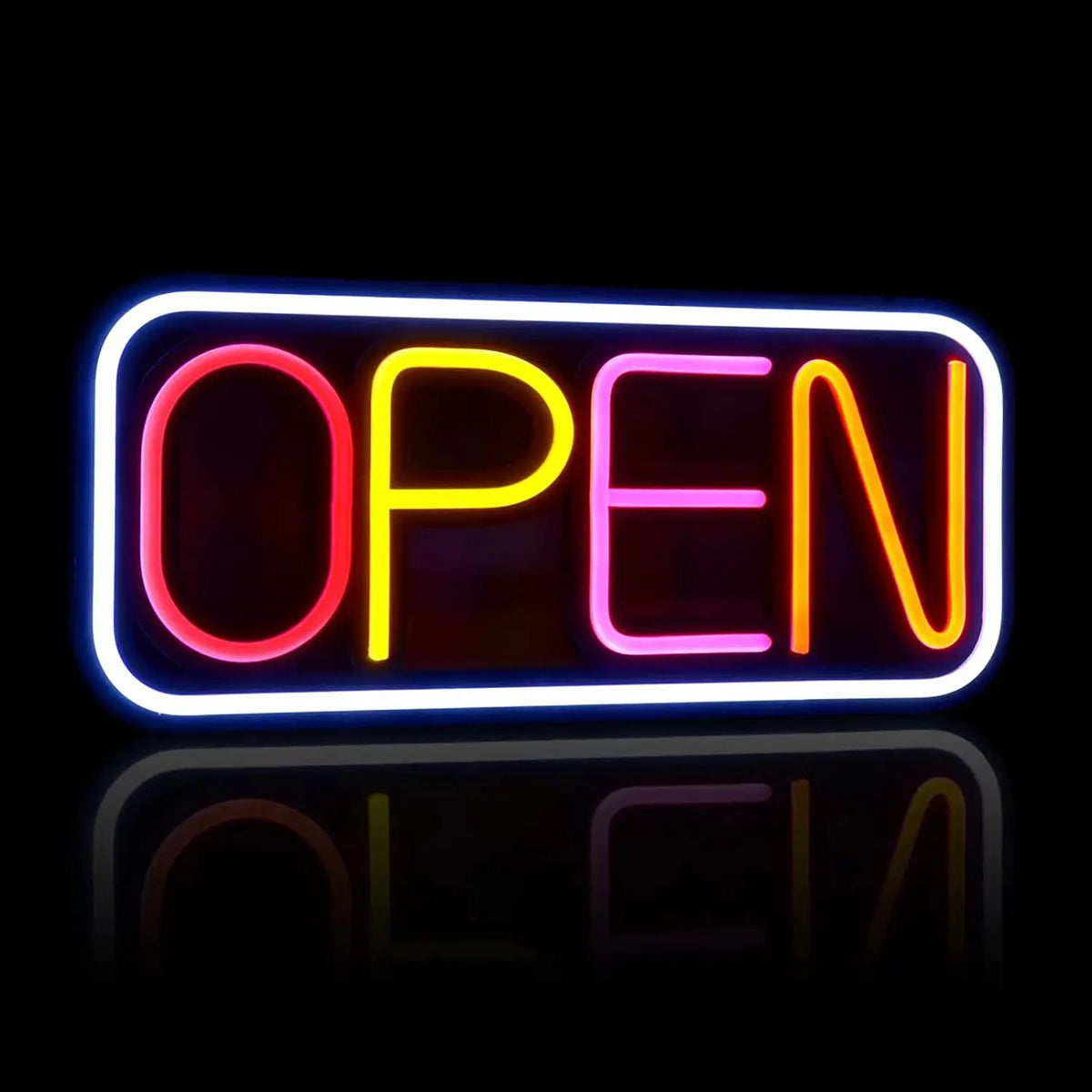 50cmX23cm LED Multicolor Advertising Neon Lights Open Sign IPX3 Waterproof Wall-Mounted for Shops Retail Stores Event Party MegaBDM