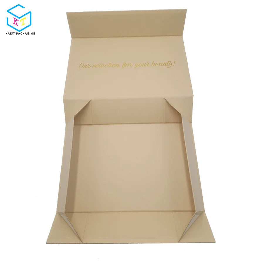 Large Hair Extensions Bundles Packaging Brown Kraft Paper Fold Magnetic Box