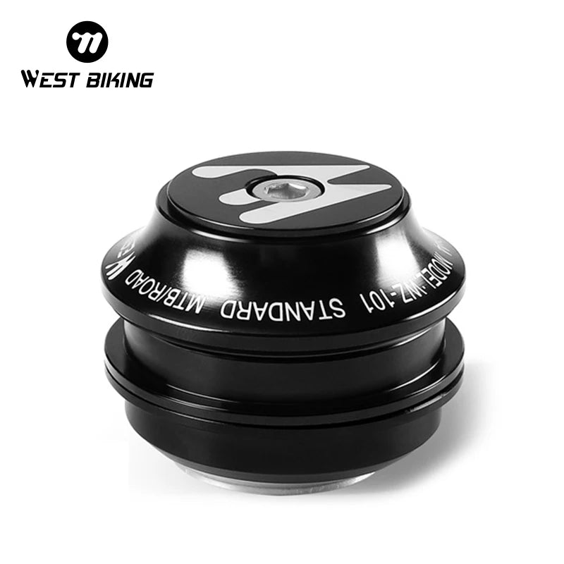 WEST BIKING Aluminum Alloy Bike Accessories Double Bearings Bicycle Built-In Straight Tube Headset Mountain Bike Parts