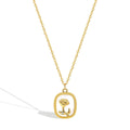 Custom Vintage Classic 18K Gold Plated White Shell Flower Pendant Necklace Snake Chain Tarnish Free Stainless Steel for Women