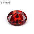 Ready to Ship 100 Pcs Best Supplier Cheap Price Wholesale Oval Cut Synthetic Garnet Color Cubic Zirconia