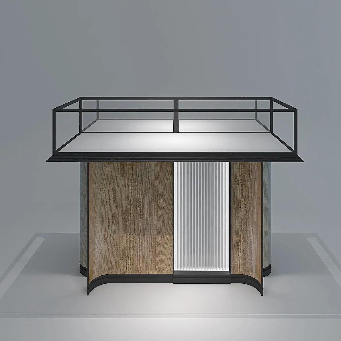 Luxury Jewelry Showcase Display Led Light Shop Glass Cabinet Stand Pedestal Hand Earring Jewelry Display Cabinet