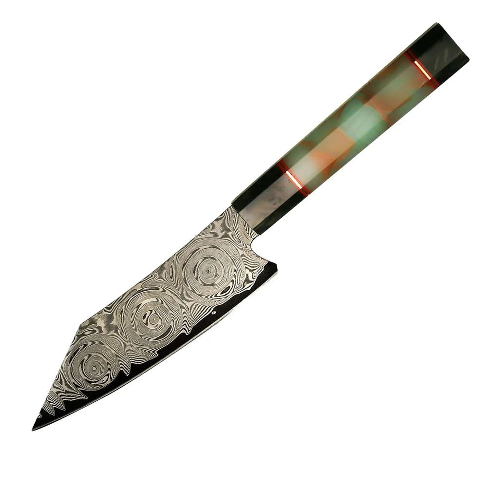 Big Rose Pattern 67 Layers Japanese Damascus Steel Kitchen Utility Knife with Fluorescent Handle