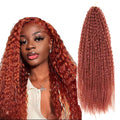 Kinky Curly Crochet Hair Bulk 18-28inch Brazilian Braids for Ombre Color Black Grey Red Pink Golden Brown High Temperature Fiber
