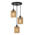 Hemp Rope Lamp E27 LED Boho Shades Pendant Lights Hanging Handmade Ceiling Light Living Room Bedroom Restaurant