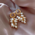 Pendientes Con Perlas Natural Freshwater Pearl Stud Earrings Tassel Gold Plated Hoop Earrings
