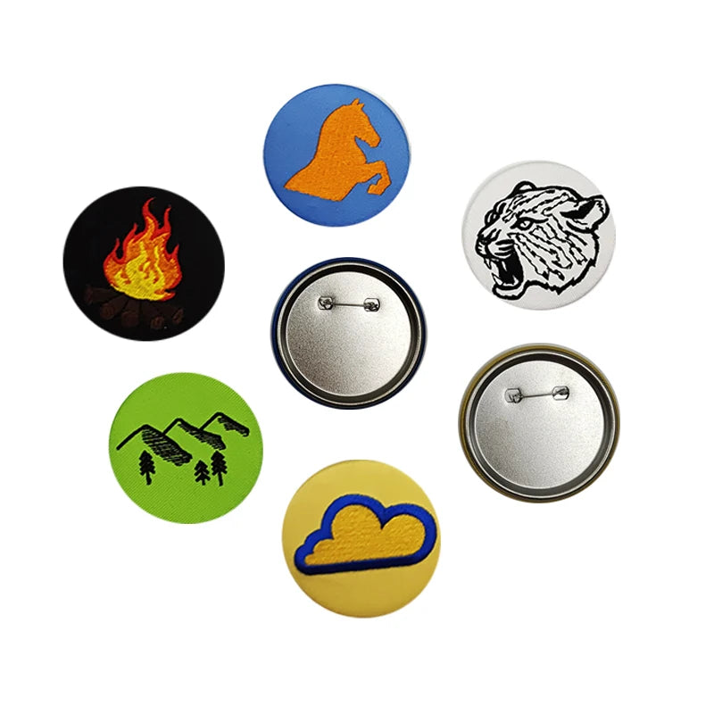 Wholesale Custom Button Badge No Minimum Logo Offset Printing 58mm Blank Metal Tin Tinplate Magnetic Pin Custom Patches