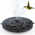 Bird Bath Solar Fountain Solar Powered Automatic Floating 6 Nozzles 4 Plastic Tubes Black 200L/h Flow 45cm Spray