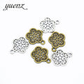 YuenZ 2 Colour Antique Silver Color Jewelry DIY Flower Charm Pendant Necklace Earring Bracelet Jewelry Accessories 19*16mm Q1132