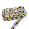 New Arrival Samba Carnival Costume Decoration Triangle Resin Bead Trimming Chain Iron on Rhinestone Trimming
