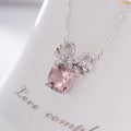 Korean Style Jewelry 18k Real Gold Natural Morganite Diamond Angel Jewelry Necklace for Women