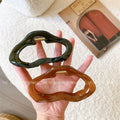 Retro Shark Clip Simple Hair Accessories Solid Bright Large Hollow Plastic Cloud Hair Claws