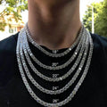 GT OEM 24K Gold Men's Necklaces Chain Trendy Hip Hop One Row Zircon Cubic Link Tennis Chain Claw Setting Collares for Women