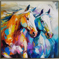 Office Decor 100% Handpainted Abstract Pop Art Multi-color Horse Wall Art Modern 3d Textured Animal Paintings