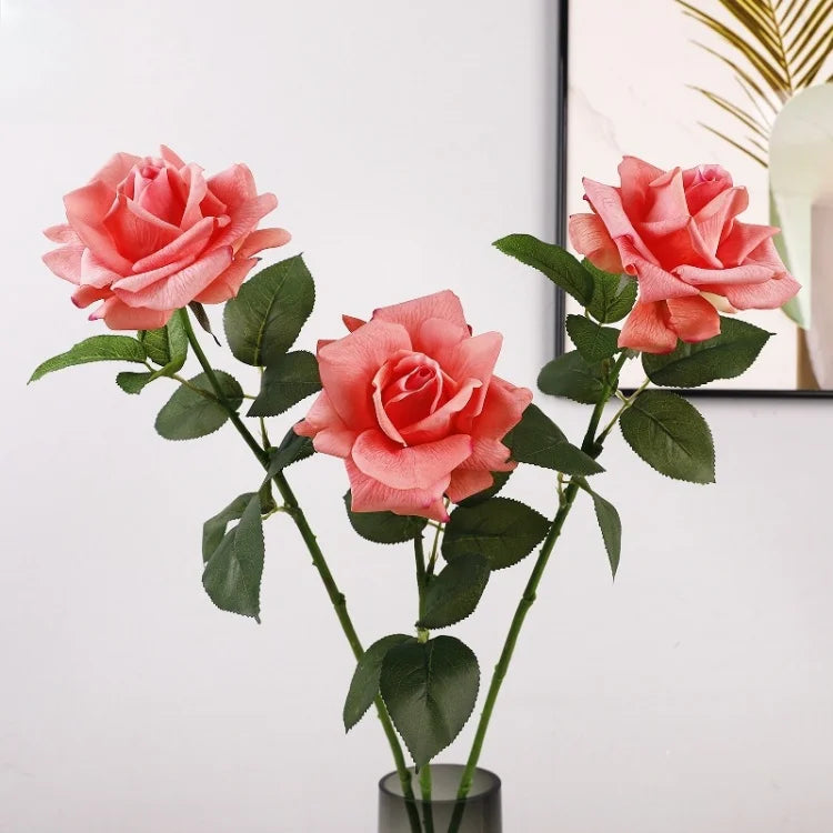 High Quality Multicolor Real Touch Roses Big Head Latex Artificial Flowers for Graduation & Wedding Arrangement Decoration