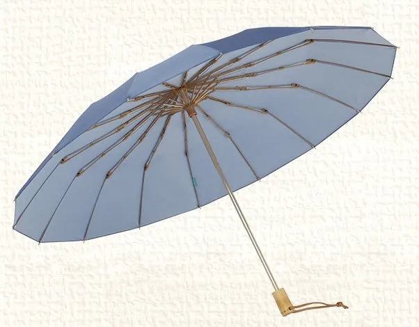 16 Bone Solid Color Umbrella 16 Rib 16k Umbrella Satin Solid Color Super UV Windproof Schirm Manual 16 Ribs Umbrella