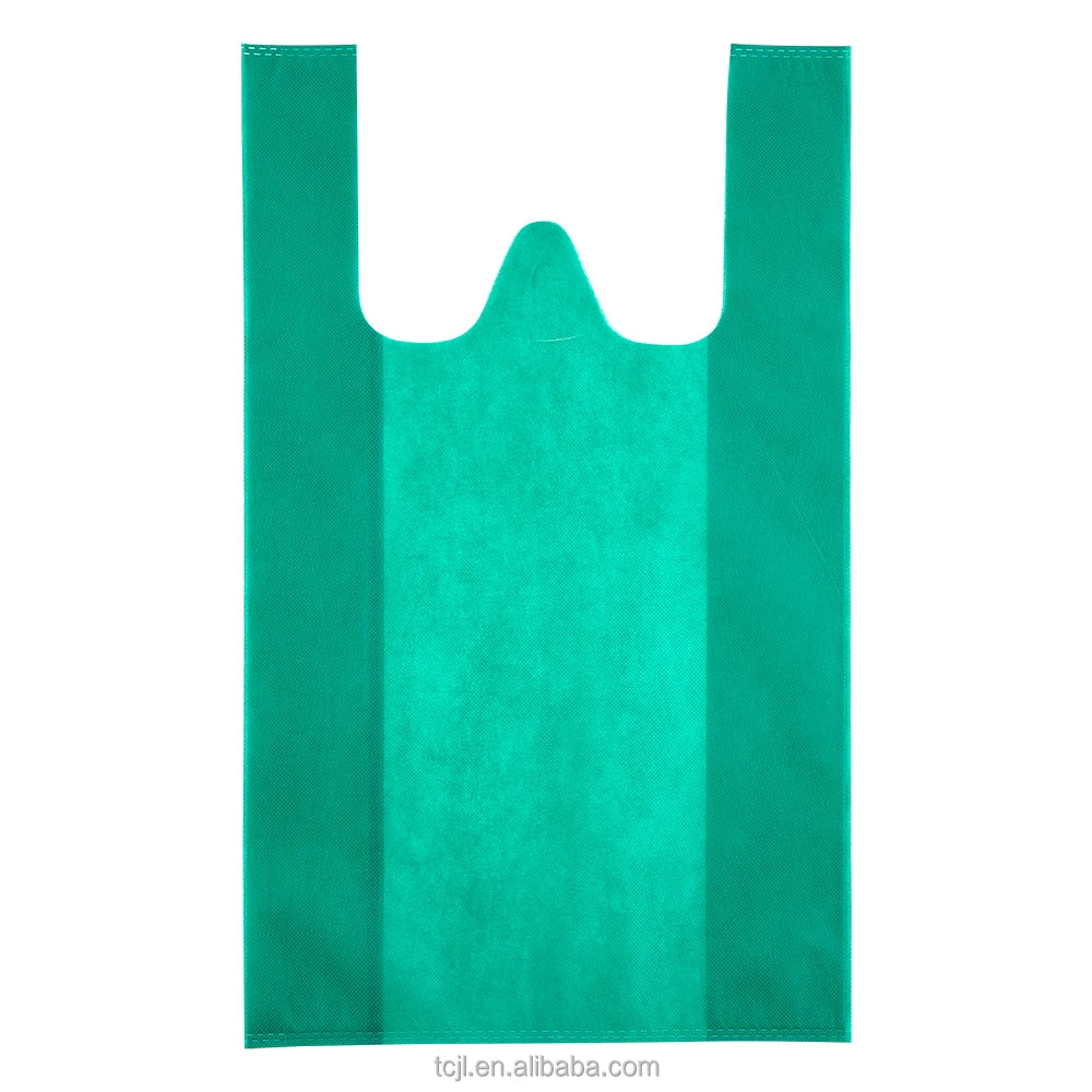 Custom Manufacturers Wholesale T-shirt Recycle Non Woven Bags Supermarket Shopping Non-woven Bag w Cut Bag