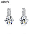 LUOTEEMI Fashion Wholesale Six Claw Cute Earring Zircon Designer Popular Accessories Jewelry Statement Party Earring for Women
