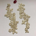 Fancy Women Gold Embroidered Applique Lace Flower Patches for Dresses LT2333A