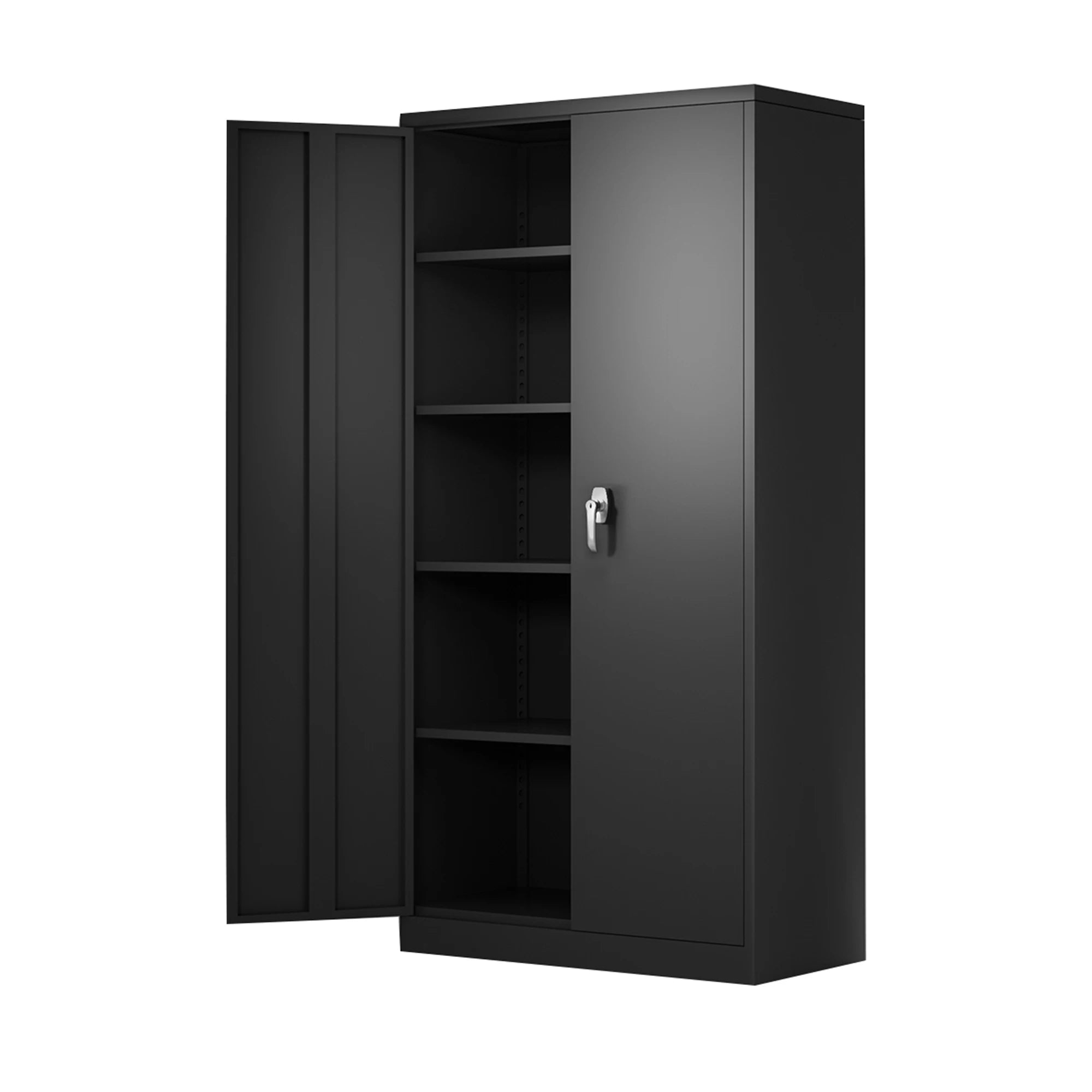 Factory Outlet Garage Storage Cabinet 2 Swing Door Steel Cupboard with 4 Shelves