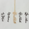 DUOYING OEM Cadeau D'anniversaire December Flower Stainless Steel Custom Name Custom Necklace
