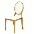 Outdoor White Gold Colors Wedding Stackable Steel Metal Chairs for Events Luxury Round Back Dining Tables Decoration Chair