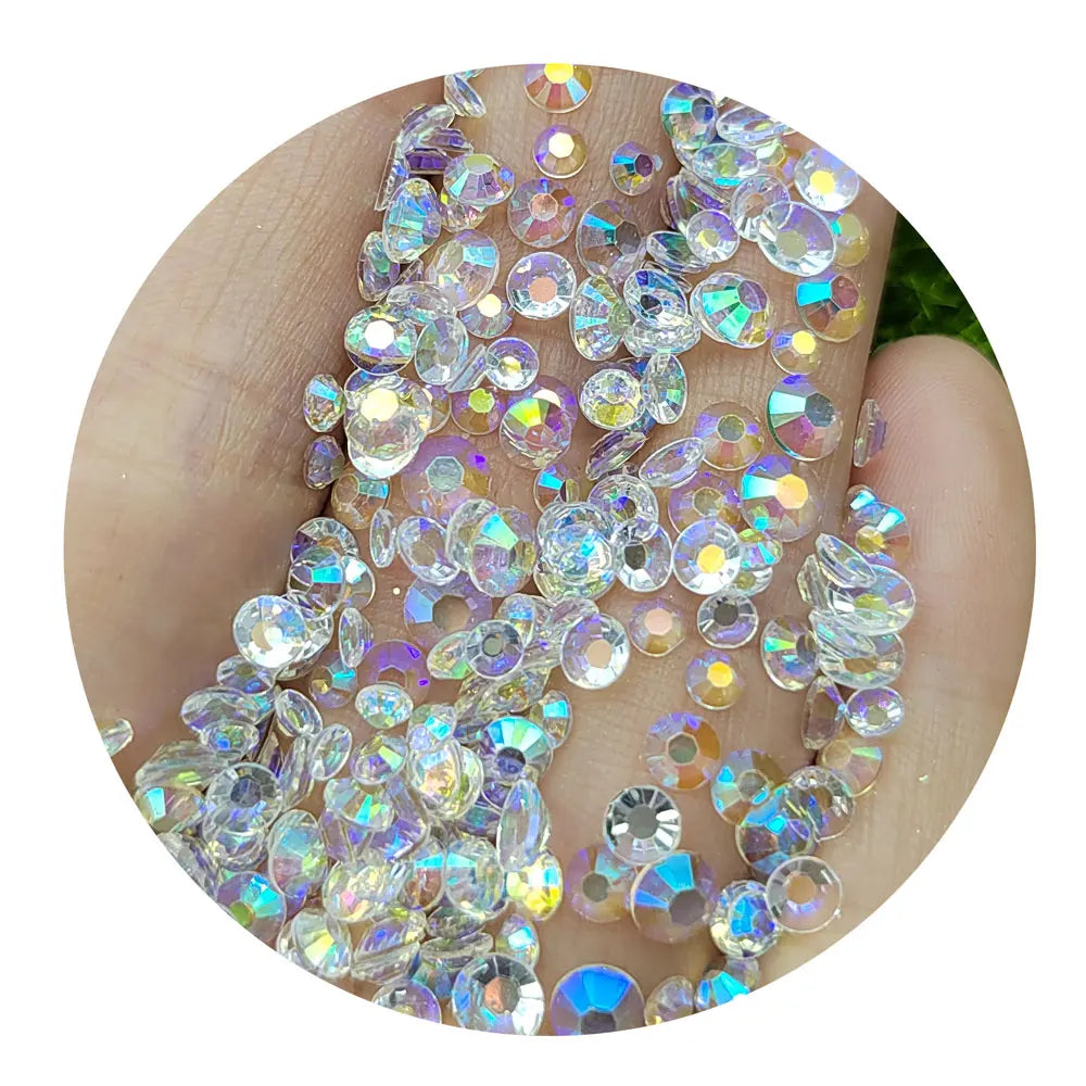 3mm/4mm/5mm AB Acrylic Diamond Nail Glitter Rhinestones Crystal DIY Nail Art Decorations Manicure Accessories Tools