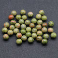 2026 Semi-precious stones cabochons round Unakite Loose Beads round