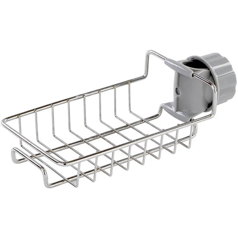 Stainless Steel Sink Tidy Organizer Kitchen Sink Caddy Shelf Drying Rack for Sponge Holder