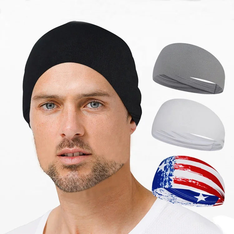 Custom Workout Fitness Gym Athletic Sweat Band Non Slip Headband Basketball Running Yoga Men Sport Hair Band for Women Sweatband