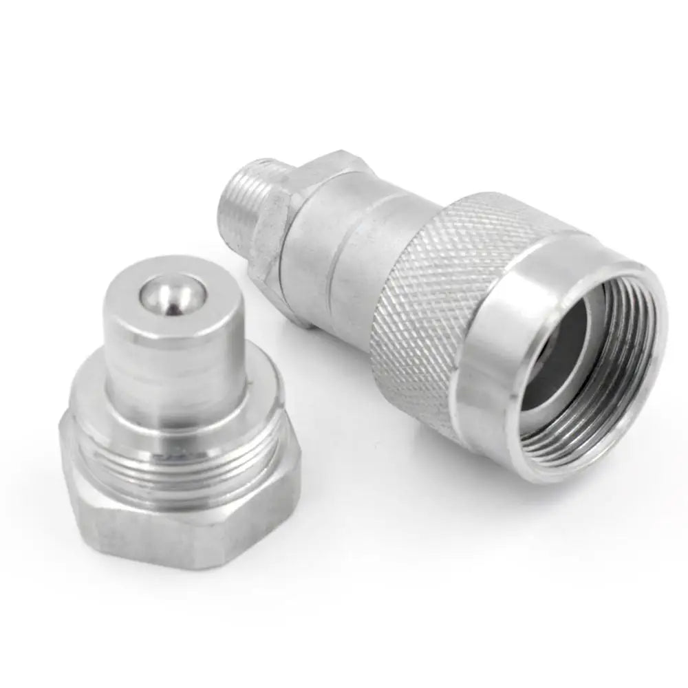 KZE-B 3/8" NPT Ball Valve 700 bar High Pressure Thread Locked Connect Disconnect Hydraulic Quick Coupler Carbon Steel Zinc
